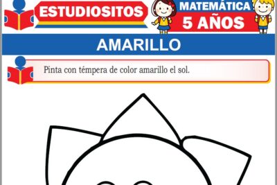 Ejercicios de Color Amarillo para Niños de Cinco Años