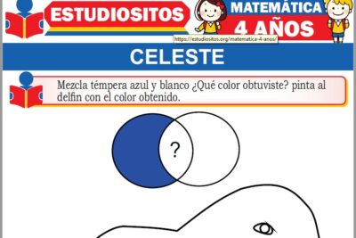 Ejercicios de Color Celeste para Niños de Cuatro Años