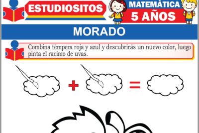 Ejercicios de Color Morado para Niños de Cinco Años