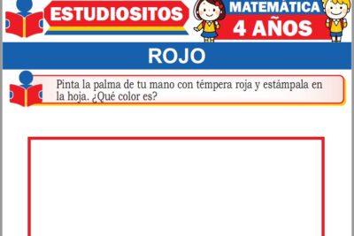 Ejercicios de Color Rojo para Niños de Cuatro Años