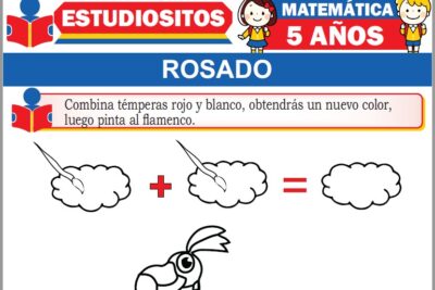 Ejercicios de Color Rosado para Niños de Cinco Años