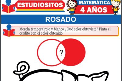 Ejercicios de Color Rosado para Niños de Cuatro Años