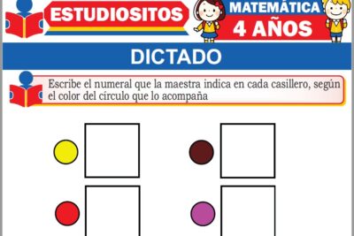 Ejercicios de Dictado de Numerales para Niños de Cuatro Años