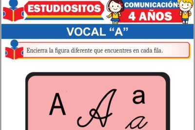 Ejercicios de La Vocal A para Niños de Cuatro Años
