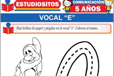 Ejercicios de La Vocal E para Niños de Cinco Años
