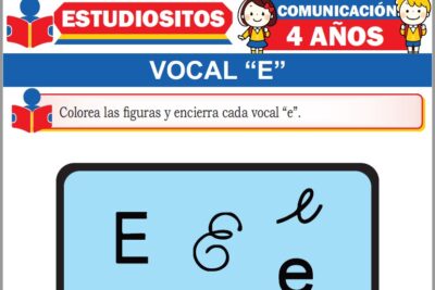 Ejercicios de La Vocal E para Niños de Cuatro Años
