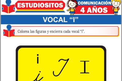 Ejercicios de La Vocal I para Niños de Cuatro Años