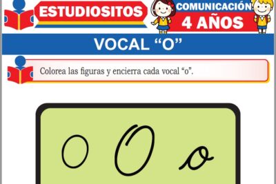 Ejercicios de La Vocal O para Niños de Cuatro Años