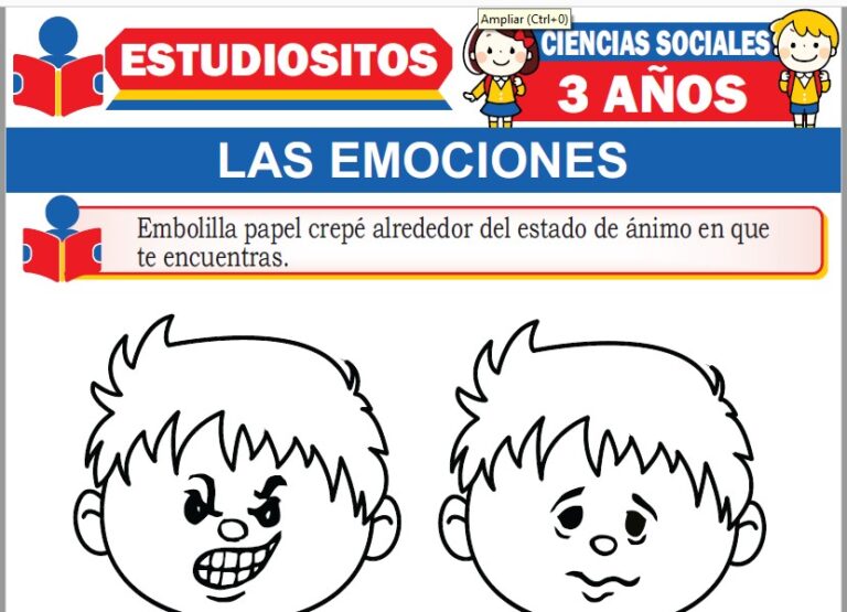 Las Emociones para Niños de Tres Años » (Fichas GRATIS) 📚