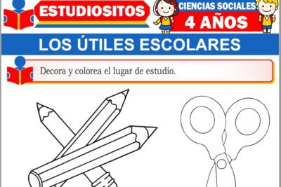 Ejercicios de Los Útiles Escolares para Niños de Cuatro Años