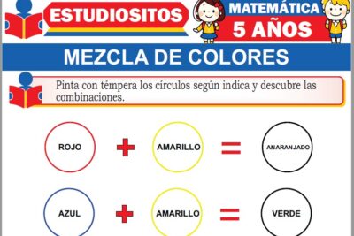 Ejercicios de Mezcla de colores para Niños de Cinco Años