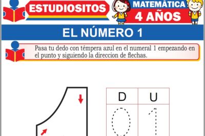 Ejercicios de Número 1 para Niños de Cuatro Años