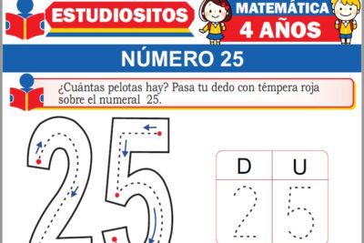Ejercicios de Número 25 para Niños de Cuatro Años