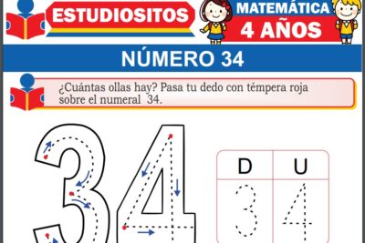 Ejercicios de Número 34 para Niños de Cuatro Años