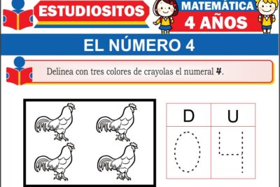 Ejercicios de Número 4 para Niños de Cuatro Años