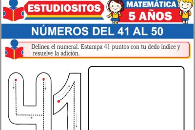 Ejercicios de Números del 41 al 50 para Niños de Cinco Años