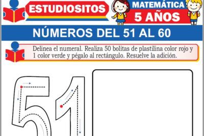 Ejercicios de Números del 51 al 60 para Niños de Cinco Años
