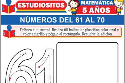 Ejercicios de Números del 61 al 70 para Niños de Cinco Años