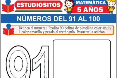 Ejercicios de Números del 91 al 100 para Niños de Cinco Años