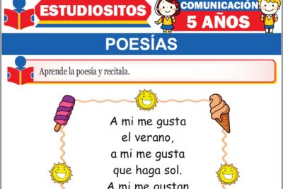 Ejercicios de Poesías para Niños de Cinco Años