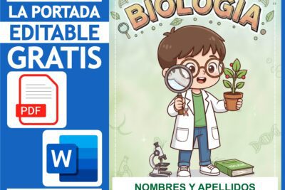 Portada de Biologia para Niños - Editable