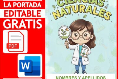 Portada de Ciencias Naturales para Niñas - Editable