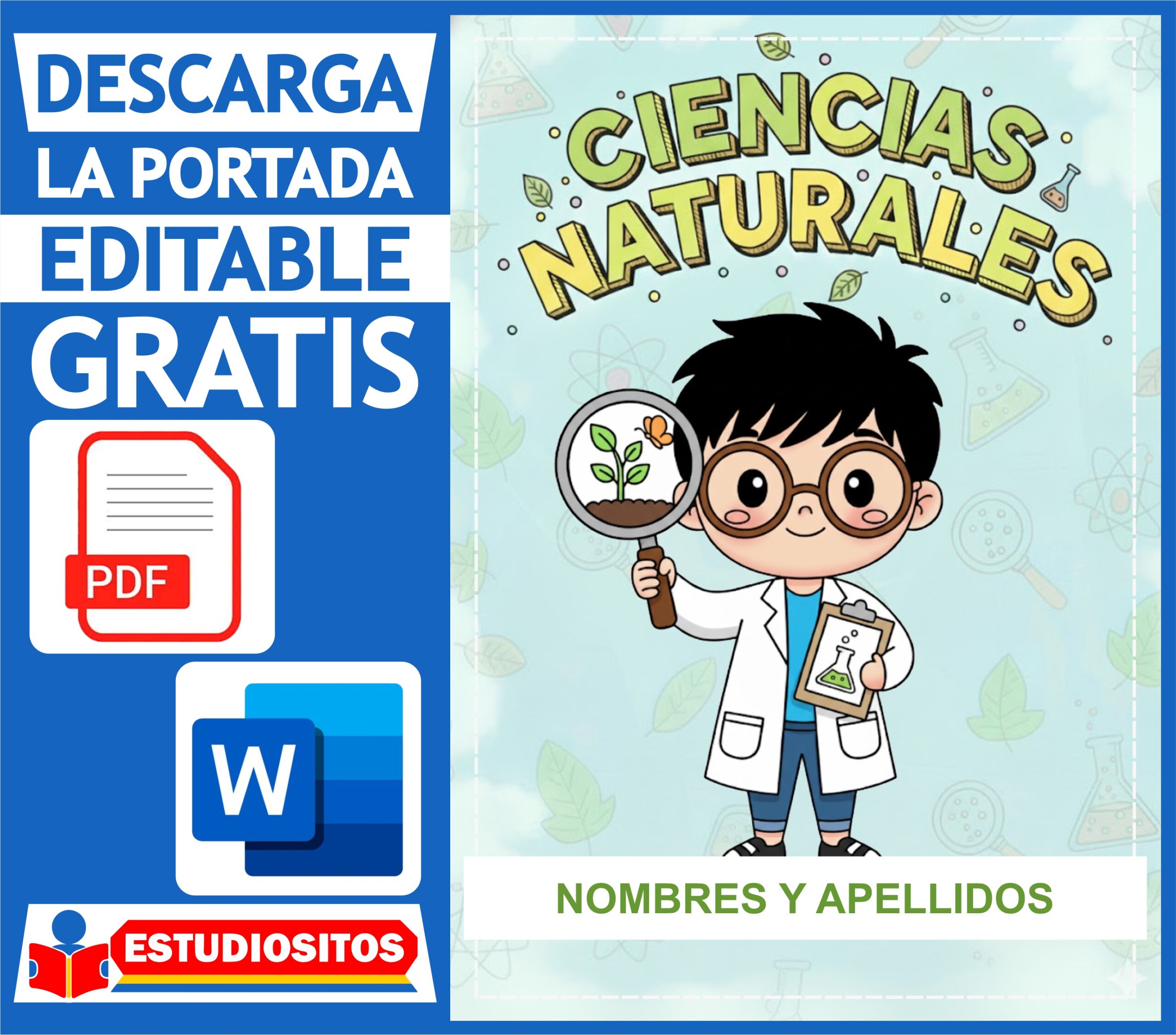 Portada de Ciencias Naturales para Niños - Editable