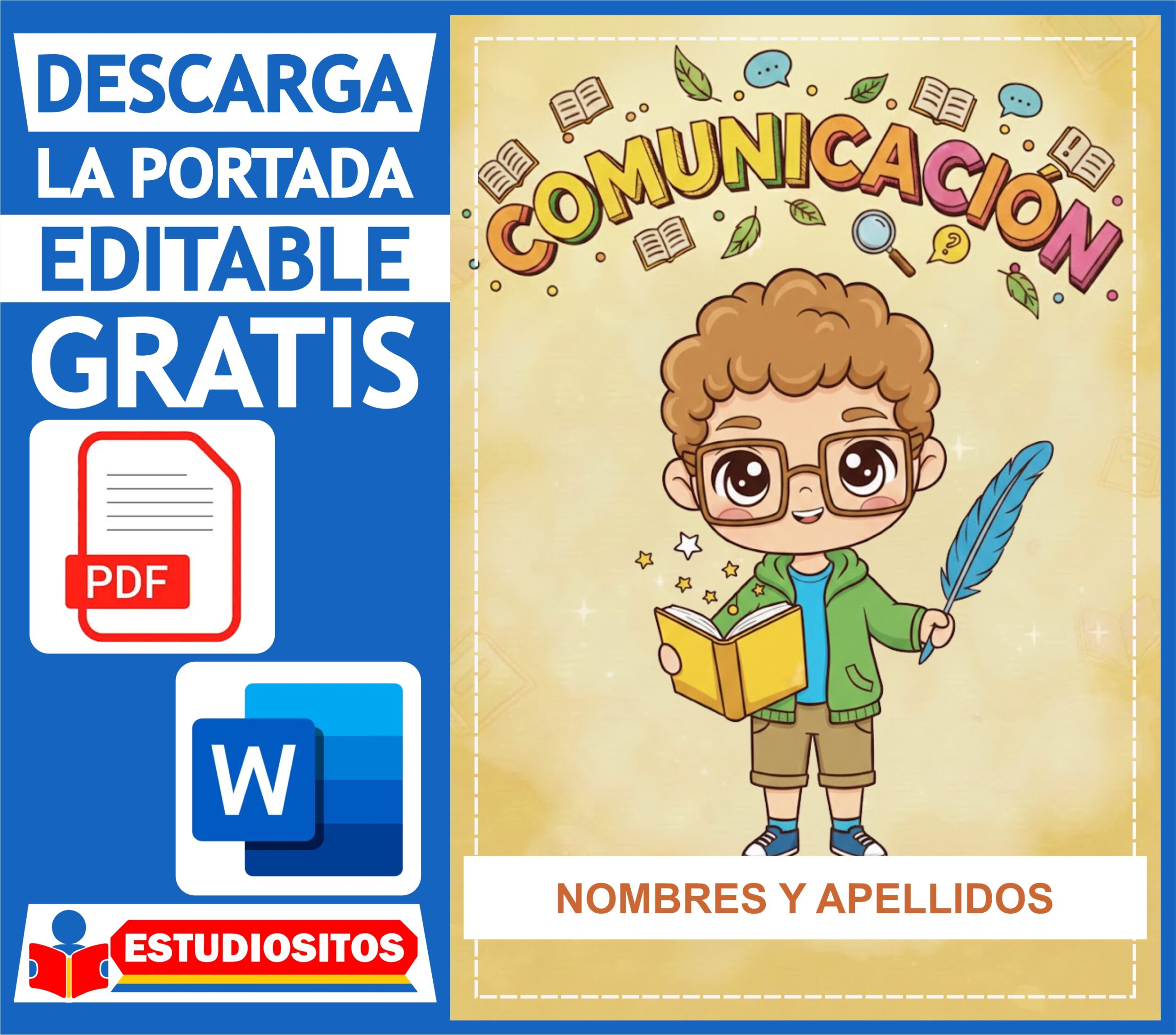 Portada de Comunicación para Niños - Editable