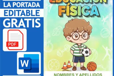 Portada de Educación Física para Niños - Editable