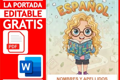 Portada de Español para Niñas - Editable