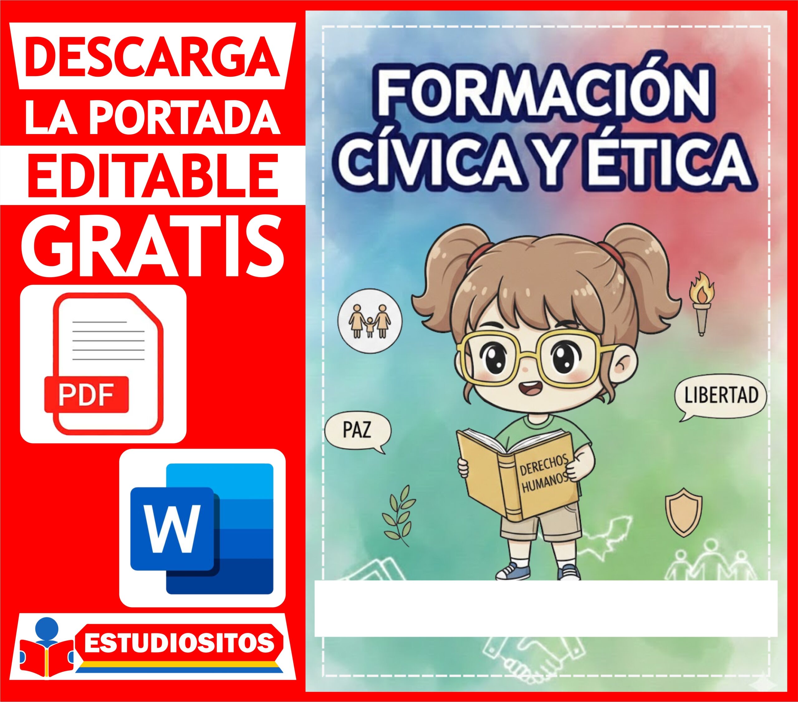 Portada de Formación Cívica y Ética para Niñas - Editable