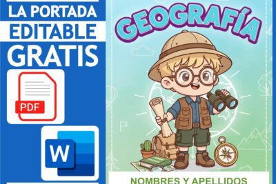 Portada de Geografía para Niños - Editable