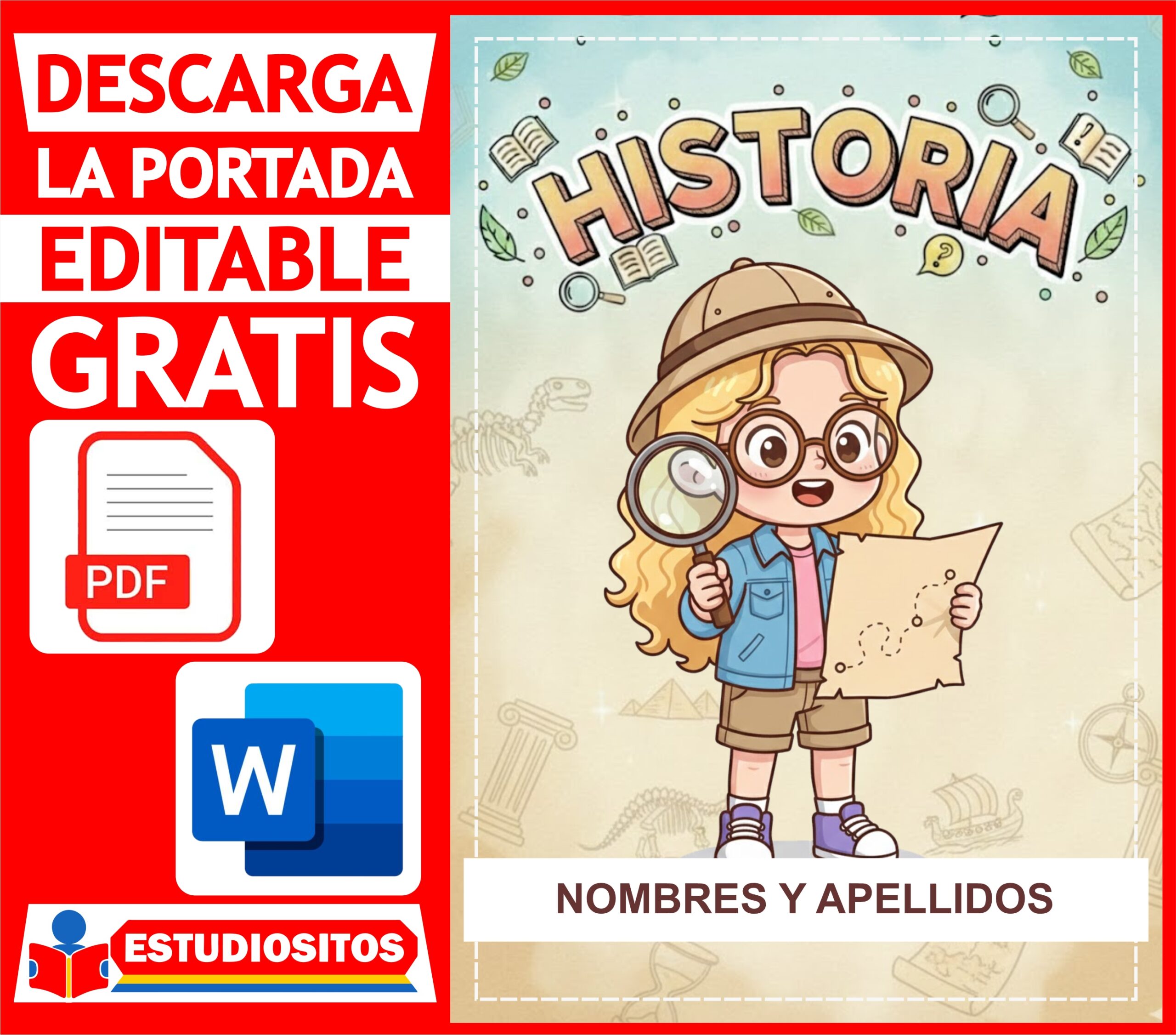 Portada de Historia para Niñas - Editable
