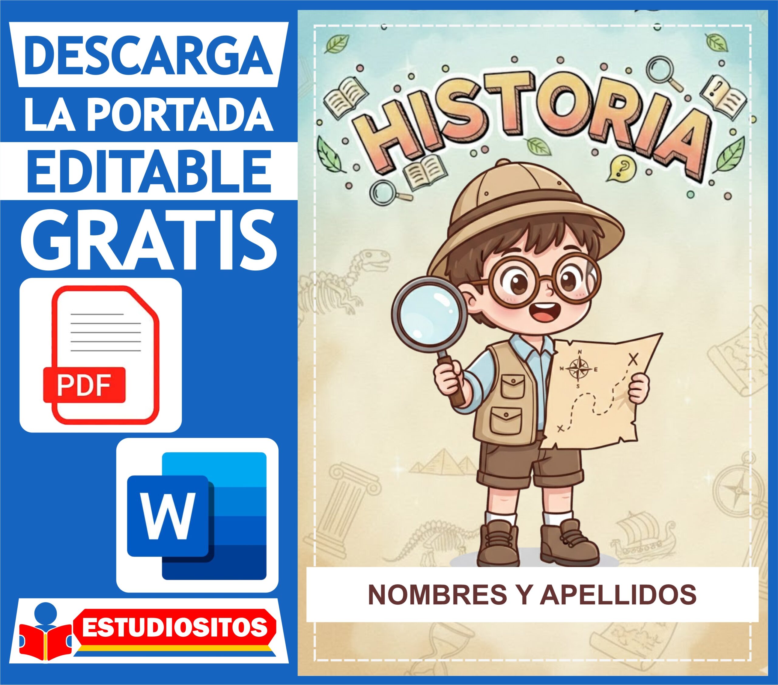Portada de Historia para Niños - Editable