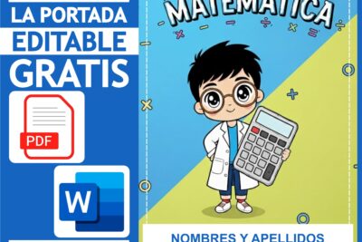 Portada de Matemática para Niños - Editable