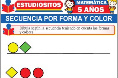 Ejercicios de Secuencia por Forma y Color para Niños de Cinco Años