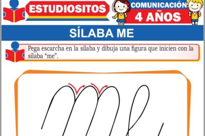Ejercicios de Sílaba Me para Niños de Cuatro Años