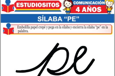 Ejercicios de Sílaba Pe para Niños de Cuatro Años Años