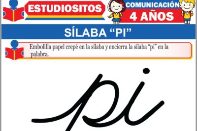 Ejercicios de Sílaba Pi para Niños de Cuatro Años Años