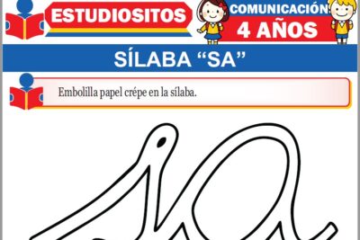 Ejercicios de Sílaba Sa para Niños de Cuatro Años Años
