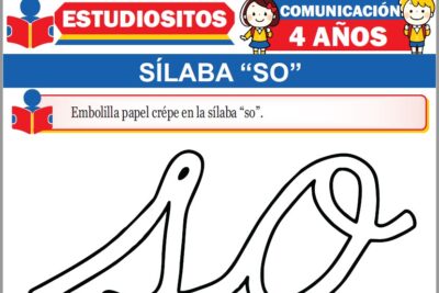 Ejercicios de Sílaba So para Niños de Cuatro Años Años