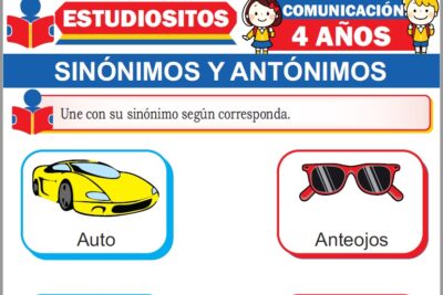 Ejercicios de Sinónimos y Antónimos para Niños de Cuatro Años Años